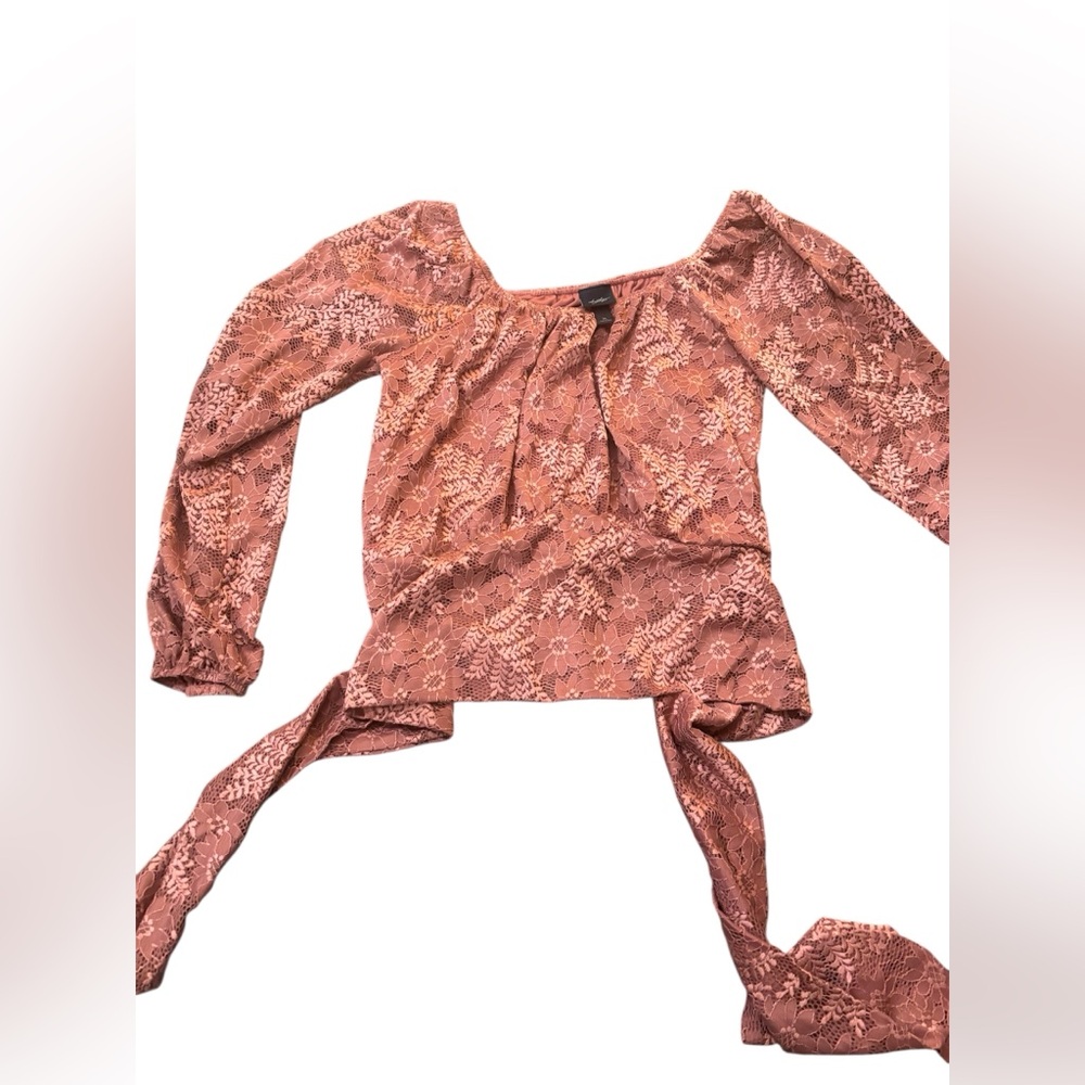 Daytrip by Buckle - pink lace floral top, size XL